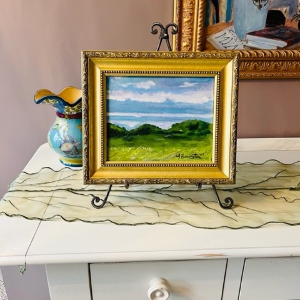 Original landscape painting titled,  Meadow Muse, Signed and dated